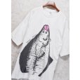 画像1: ビンテージ【BECIK】ヒラメ【白】【前後プリント付き】【Tシャツ】【サイズXL】<br> (1)