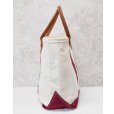 画像4: 程度良好【ビンテージ】【L.L.bean】【エルエルビーン】【白×エンジ】レザーハンドル【天マチファスナー付き】【キャンバス】【トートバッグ】【キャンバストート】<br> (4)
