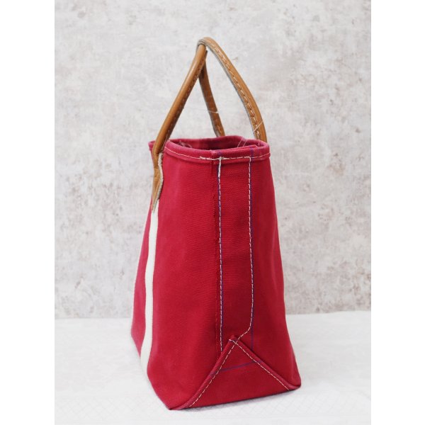画像4: 程度良好 80's【ビンテージ】L.L.bean【L.L.ビーン】【赤×白】【キャンバス】レザーハンドル【トートバッグ】ビーントート 