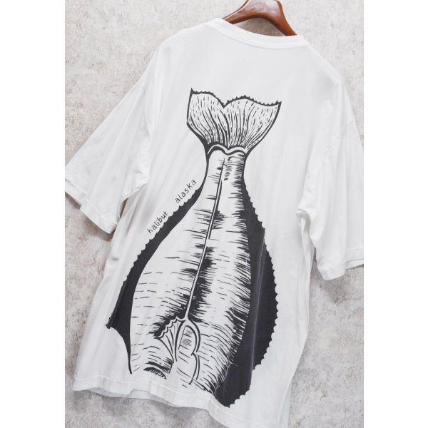 画像4: ビンテージ【BECIK】ヒラメ【白】【前後プリント付き】【Tシャツ】【サイズXL】 
