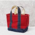 画像3: 80’s【ビンテージ】【L.L.bean】エルエルビーン【赤×紺】【キャンバス】【ミニミニトートバッグ】デラックストート【ビーントート】<br> (3)