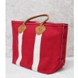 画像3: 程度良好 80's【ビンテージ】L.L.bean【L.L.ビーン】【赤×白】【キャンバス】レザーハンドル【トートバッグ】ビーントート<br> (3)