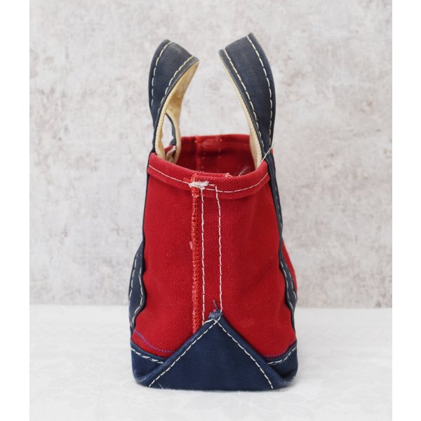 画像4: 80’s【ビンテージ】【L.L.bean】エルエルビーン【赤×紺】【キャンバス】【ミニミニトートバッグ】デラックストート【ビーントート】 