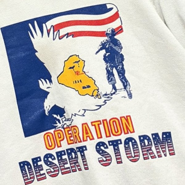 画像4: 90's【USA製】【ビンテージ】【Lee】リー【DESERT STORM】プリント【白】【スウェット】【サイズＬ】 