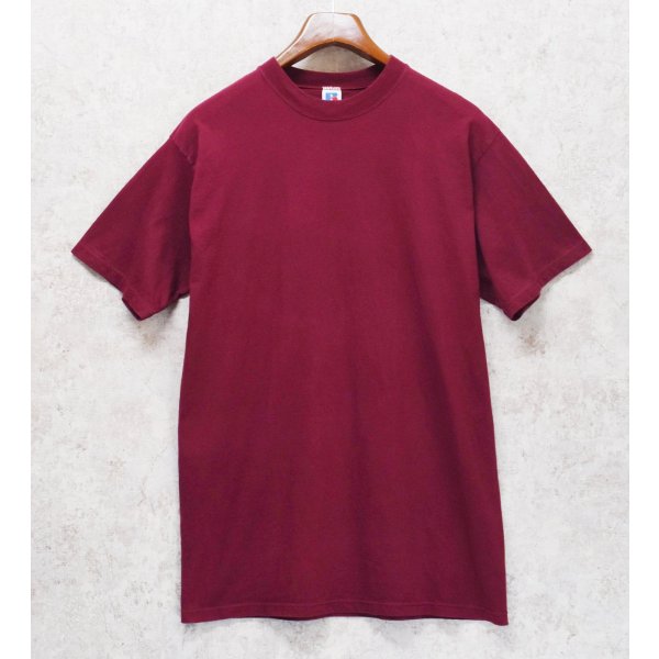 画像1: 90’s【USA製】ビンテージ【Russell】【ラッセル】【エンジ】無地【Tシャツ】【サイズL】 