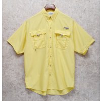 【コロンビア】【Columbia】ビンテージ【PFG】黄色【ボタンダウン】フィッシング【半袖シャツ】【サイズM】 