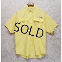 【コロンビア】【Columbia】ビンテージ【PFG】黄色【ボタンダウン】フィッシング【半袖シャツ】【サイズM】 