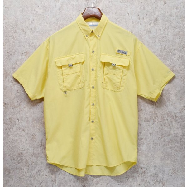 画像1: 【コロンビア】【Columbia】ビンテージ【PFG】黄色【ボタンダウン】フィッシング【半袖シャツ】【サイズM】 