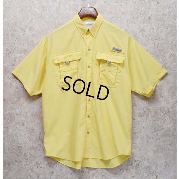 画像1: 【コロンビア】【Columbia】ビンテージ【PFG】黄色【ボタンダウン】フィッシング【半袖シャツ】【サイズM】 