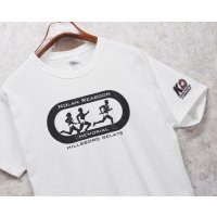 ビンテージ【port and company】ポート&カンパニー【白】【ヒルズボロ・リレー】【NOLAN REARDON MEMORIAL】ランナーイラスト【Tシャツ】【サイズM】 