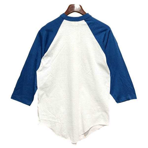 画像4: デッドストック【USA製】【ビンテージ】winterland【ウィンターランド】白ｘ青【Fender】ラグラン【七分丈Tシャツ】 サイズＬ 