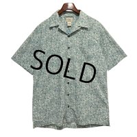 ビンテージ【L.L.Bean】貝殻 総柄プリント 【オープンカラー半袖シャツ】【サイズM-TALL】 