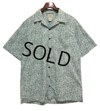 ビンテージ【L.L.Bean】貝殻 総柄プリント 【オープンカラー半袖シャツ】【サイズM-TALL】 