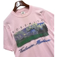 90's【USA製】 ビンテージ【FRUIT OF THE LOOM 】フルーツオブザルーム【ヨセミテ】トゥオルミ・メドウス 【ピンク】【 Tシャツ】【サイズM】 