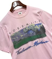 90's【USA製】 ビンテージ【FRUIT OF THE LOOM 】フルーツオブザルーム【ヨセミテ】トゥオルミ・メドウス 【ピンク】【 Tシャツ】【サイズM】 