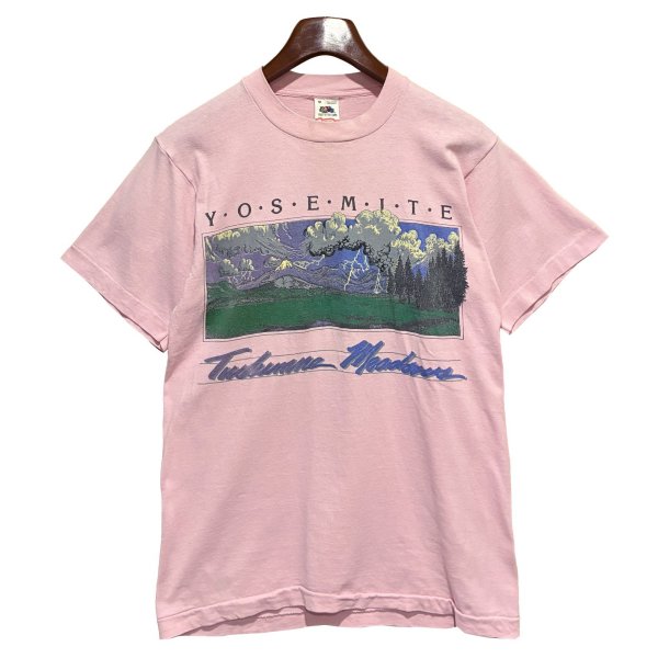 画像3: 90's【USA製】 ビンテージ【FRUIT OF THE LOOM 】フルーツオブザルーム【ヨセミテ】トゥオルミ・メドウス 【ピンク】【 Tシャツ】【サイズM】 