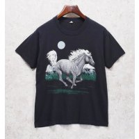 90's【USA製】ビンテージ【SCREEN STARS】スクリーンスターズ【黒】【馬プリント】【Tシャツ】【サイズL】 