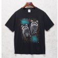 画像1: 【80's】【USA製】【ビンテージ】【JERZEES】ジャージーズ【アライグマ】プリント【黒】【Tシャツ】【サイズL】<br> (1)