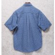 画像3: 90's~【ビンテージ】【DOCKERS】ドッカーズ【リーバイス】【青×幾何学模様】【半袖シャツ】ボタンダウンシャツ【サイズS】<br> (3)