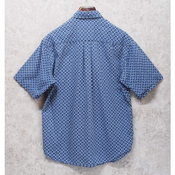 画像3: 90's~【ビンテージ】【DOCKERS】ドッカーズ【リーバイス】【青×幾何学模様】【半袖シャツ】ボタンダウンシャツ【サイズS】 