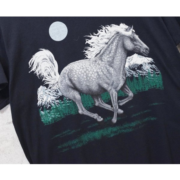 画像3: 90's【USA製】ビンテージ【SCREEN STARS】スクリーンスターズ【黒】【馬プリント】【Tシャツ】【サイズL】 