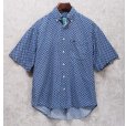 画像1: 90's~【ビンテージ】【DOCKERS】ドッカーズ【リーバイス】【青×幾何学模様】【半袖シャツ】ボタンダウンシャツ【サイズS】<br> (1)
