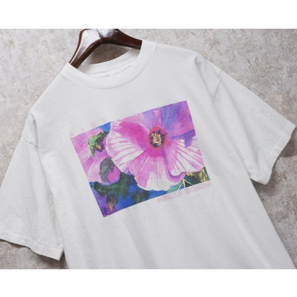 画像1: 【USA製】 ビンテージ【ALL Sports】オールスポーツ【MAUI】マウイ【白】ハイビスカス【 Tシャツ】【サイズXL】 