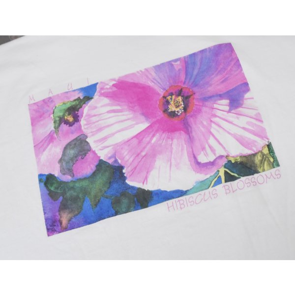 画像4: 【USA製】 ビンテージ【ALL Sports】オールスポーツ【MAUI】マウイ【白】ハイビスカス【 Tシャツ】【サイズXL】 