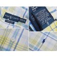 画像2: POLO ralph lauren【ラルフローレン】ビンテージ【CASSIC FIT】【クラシックフィット】【白ｘ青ｘ黄】チェック【半袖ＢＤシャツ】【サイズＬ】<br> (2)