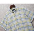 画像3: POLO ralph lauren【ラルフローレン】ビンテージ【CASSIC FIT】【クラシックフィット】【白ｘ青ｘ黄】チェック【半袖ＢＤシャツ】【サイズＬ】<br> (3)