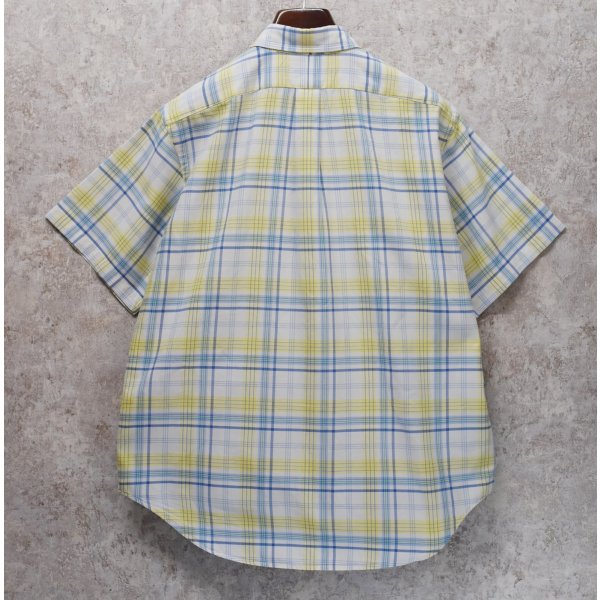 画像4: POLO ralph lauren【ラルフローレン】ビンテージ【CASSIC FIT】【クラシックフィット】【白ｘ青ｘ黄】チェック【半袖ＢＤシャツ】【サイズＬ】 