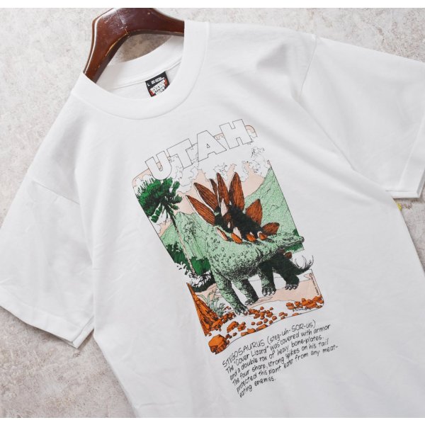 画像1: 90's【USA製】ビンテージ【SCREEN STARS】【白】【ステゴサウルス】恐竜【Tシャツ】【サイズL】 