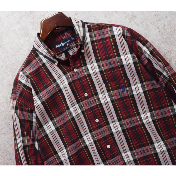 画像3: 【ビンテージ】【ラルフローレン】【POLO ralph lauren】エンジｘ白 チェック柄【BLAIRE】ボタンダウンシャツ【サイズＬ】 