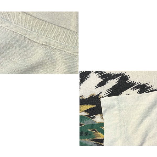 画像2: 【~90's】【ビンテージ】シングルステッチ【トラ】虎【猫】葉っぱ プリント【Ｔシャツ】【サイズXL程度】 