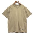 画像1: 90’s【Russell】【ラッセル】プロコットン【ベージュ】無地 前V【Tシャツ】【サイズM】<br> (1)