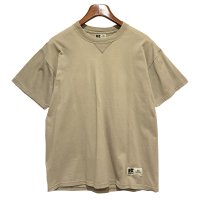 90’s【Russell】【ラッセル】プロコットン【ベージュ】無地 前V【Tシャツ】【サイズM】 
