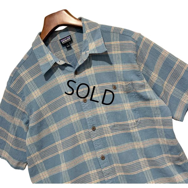画像3: 【パタゴニア】【patagonia】【青ｘオレンジ】チェック【オーガニックコットン】【半袖シャツ】【サイズＬ】 
