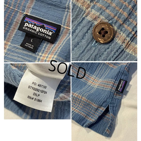 画像2: 【パタゴニア】【patagonia】【青ｘオレンジ】チェック【オーガニックコットン】【半袖シャツ】【サイズＬ】 