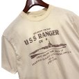 画像3: 【USA製】【ビンテージ】【XPRES KNITS】【USS RANGER】染み込みプリント【ベージュ】Tシャツ【サイズＬ】<br> (3)