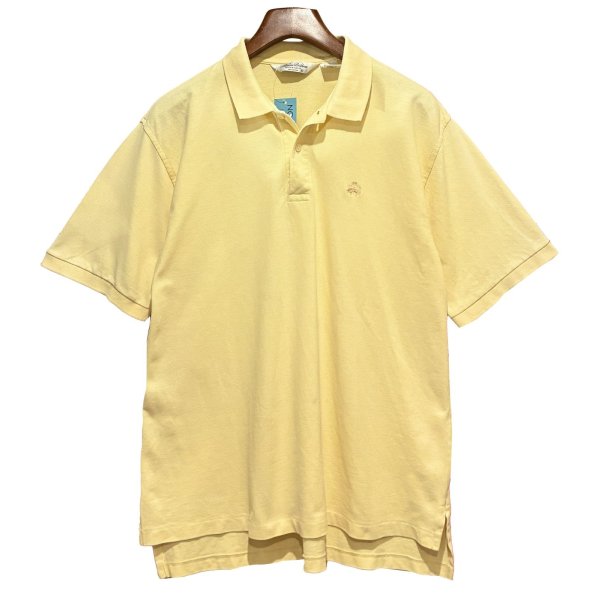 画像1: 【USA製】【ビンテージ】【ブルックスブラザーズ】Brooks Brothers【黄色】無地 コットン【半袖ポロシャツ】【サイズL】 