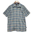 画像1: 【パタゴニア】【patagonia】【青ｘオレンジ】チェック【オーガニックコットン】【半袖シャツ】【サイズＬ】<br> (1)