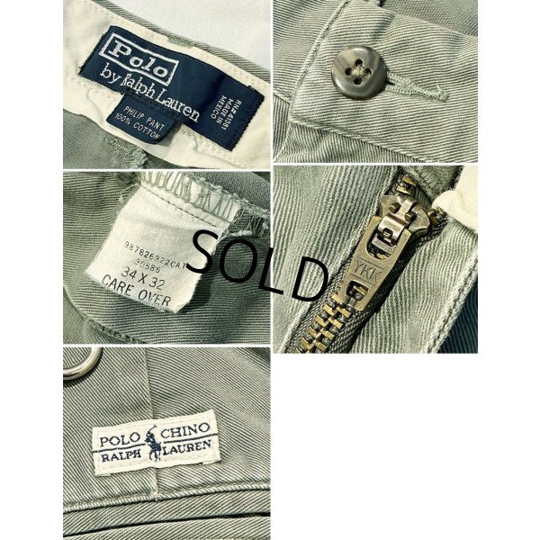 画像2: 90's【ラルフローレン】POLO RALPH LAUREN【カーキ】【philip pant】フィリップパンツ【コットンパンツ】【34×32】 