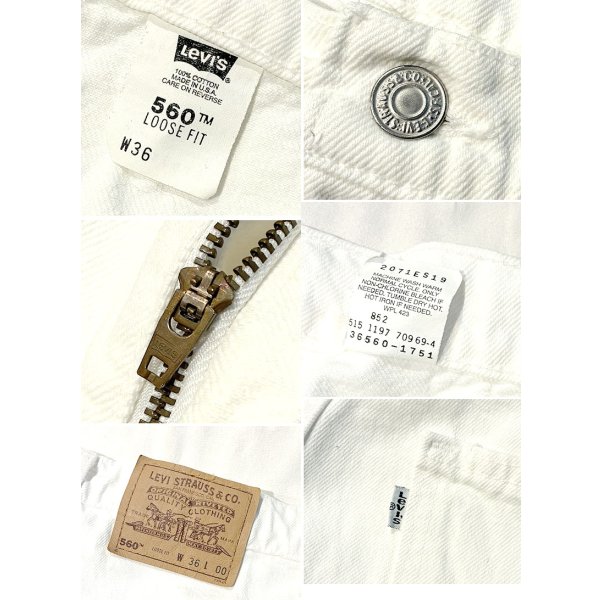 画像2: 【ビンテージ】【USA製】【LEVI'S】【リーバイス５６０】560 白 【デニムショーツ】【W36】 