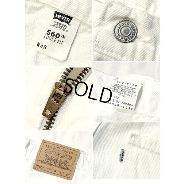 画像2: 【ビンテージ】【USA製】【LEVI'S】【リーバイス５６０】560 白 【デニムショーツ】【W36】 
