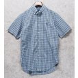 画像1: POLO ralph lauren【ラルフローレン】ビンテージ【CASSIC FIT】【クラシックフィット】【水色ｘ紺ｘ緑】チェック【半袖ＢＤシャツ】【サイズS】<br> (1)
