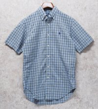 POLO ralph lauren【ラルフローレン】ビンテージ【CASSIC FIT】【クラシックフィット】【水色ｘ紺ｘ緑】チェック【半袖ＢＤシャツ】【サイズS】 