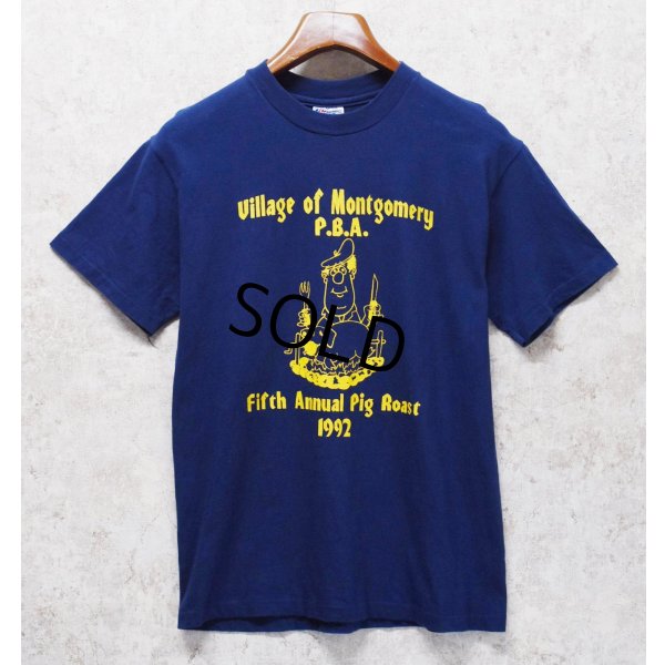 画像1: 【90's】【USA製】【ビンテージ】【Hanes】ヘインズ【village of montgomery P.B.A.】【Tシャツ】【サイズM】 