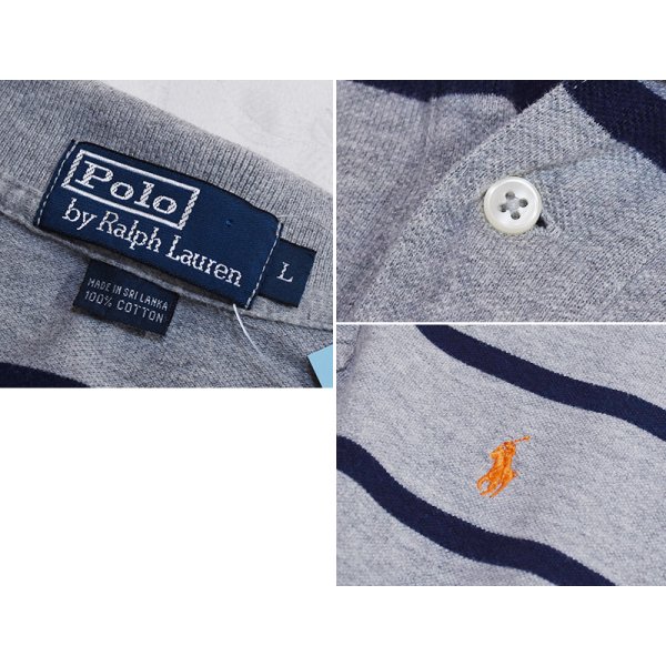 画像2: 【ラルフローレン】 【POLO ralph lauren】【グレーｘ紺】【ボーダー】【ポロシャツ】 【サイズL】  