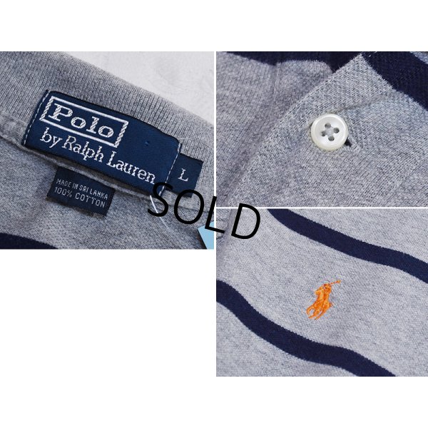 画像2: 【ラルフローレン】 【POLO ralph lauren】【グレーｘ紺】【ボーダー】【ポロシャツ】 【サイズL】  