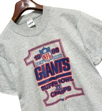 程度良好!! 80's【USA製】ビンテージ【EAST SPORT】NFL ニューヨークジャイアンツ【グレー】【Tシャツ】【サイズL】 